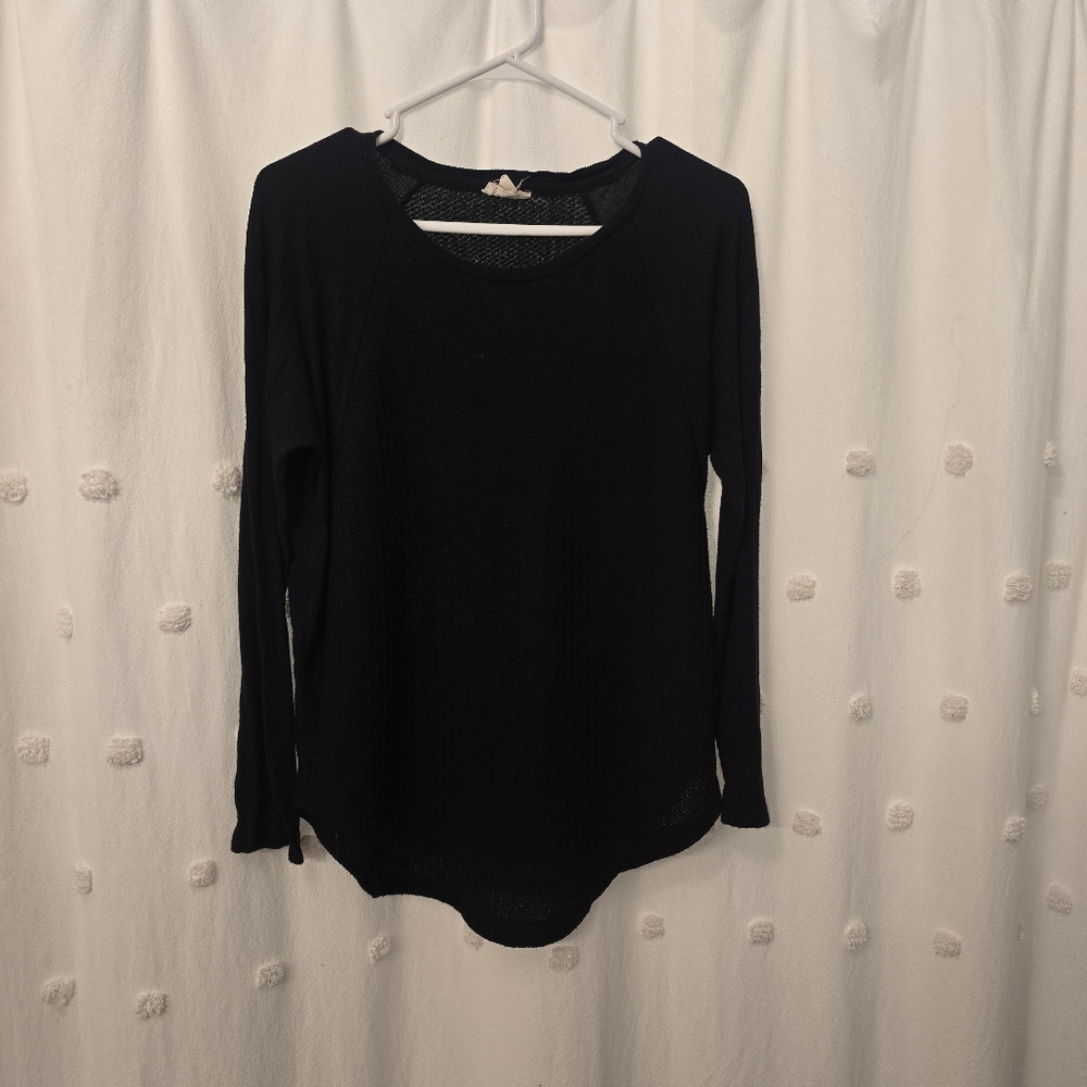 Tribal Jeans Womens Long Sleeve Black Top Size Medium